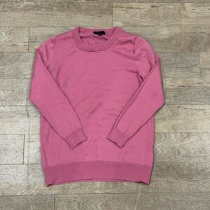J Crew 100% Merino Wool Pink Crewneck Sweater Size Small